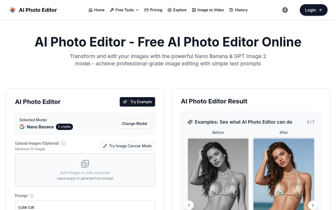 Screenshot of AI Photo Editor