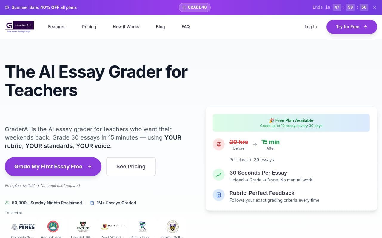 Screenshot of GraderAI