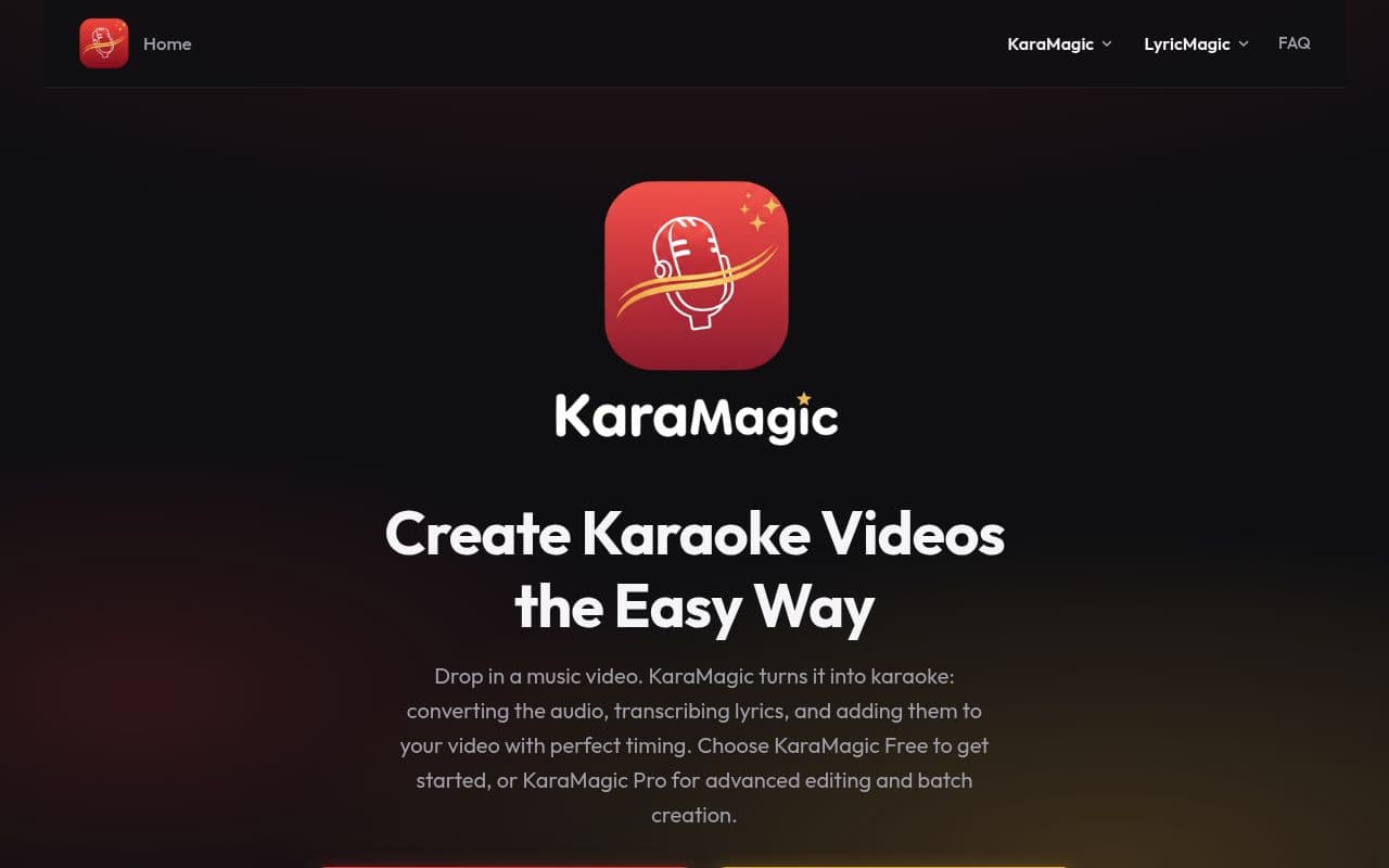 Screenshot of KaraMagic