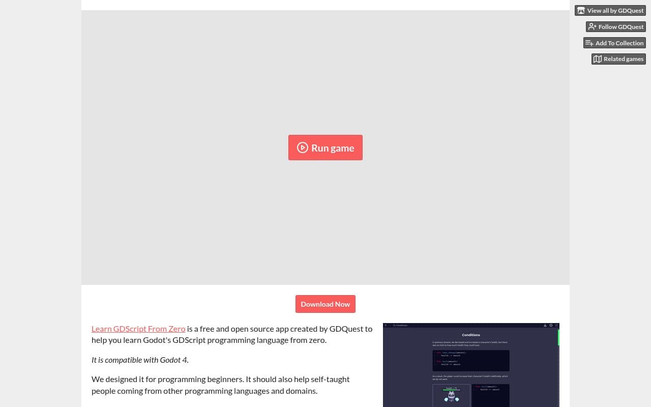 Screenshot of Learn GDScript From Zero