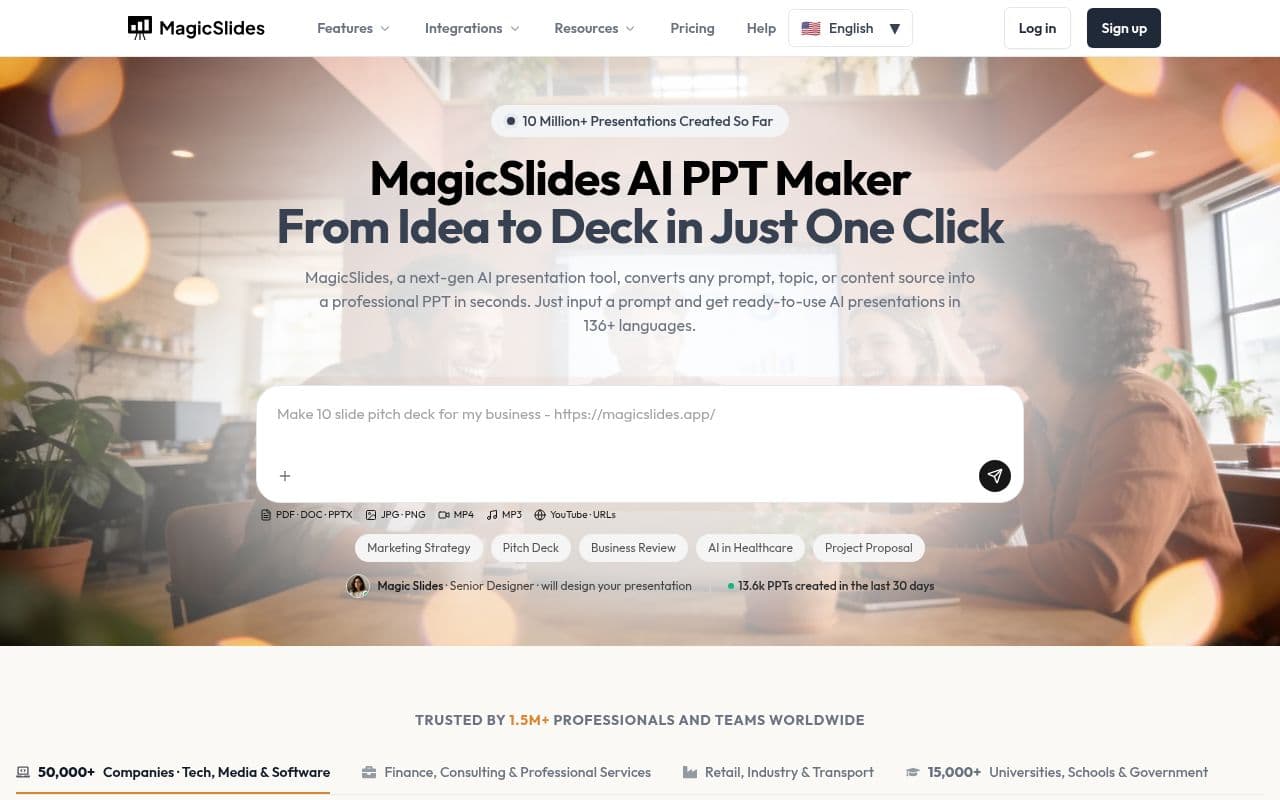 Screenshot of MagicSlides