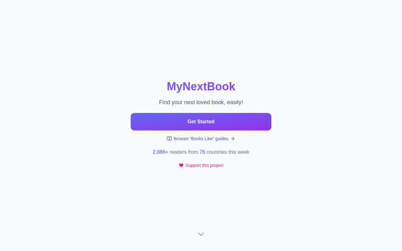 Screenshot of MyNextBook