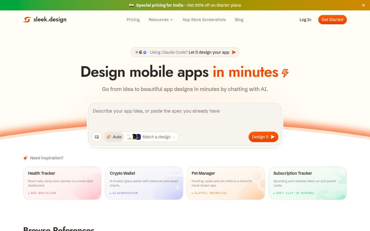 Screenshot of Sleek
