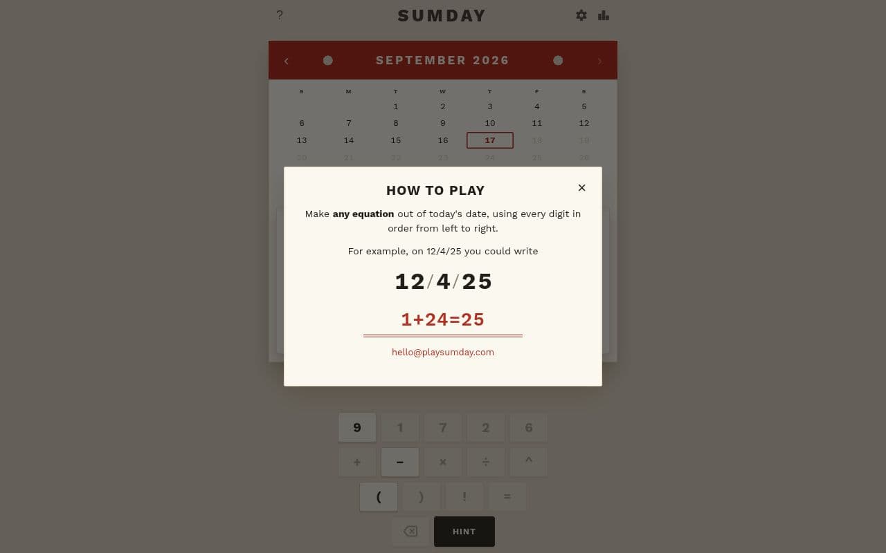 Screenshot of Sumday