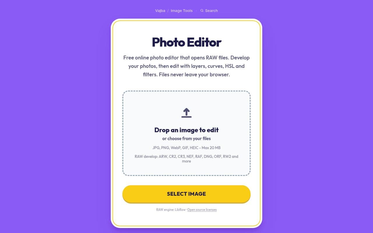 Screenshot of Vajba Photo Editor