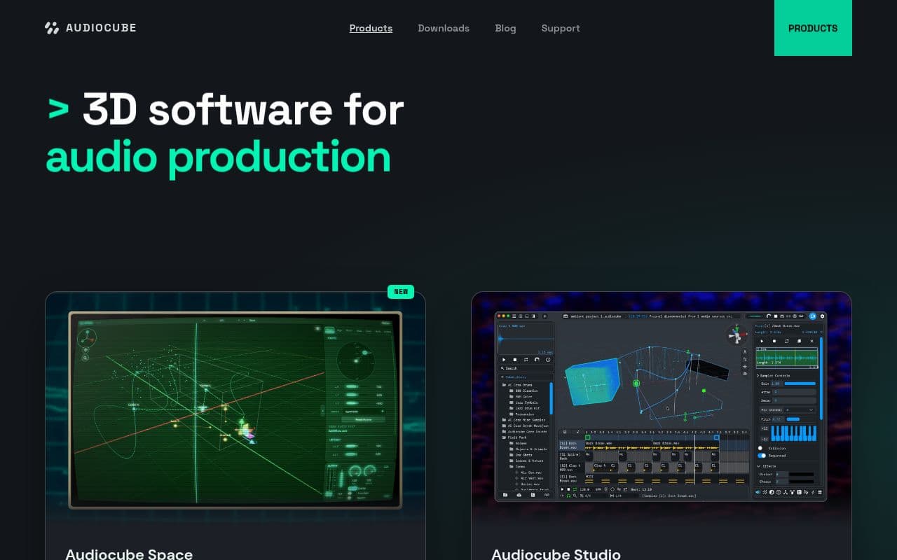 Screenshot of Audiocube