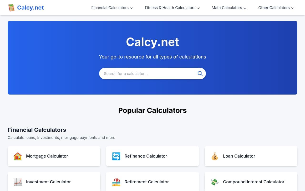 Screenshot of Calcy.net