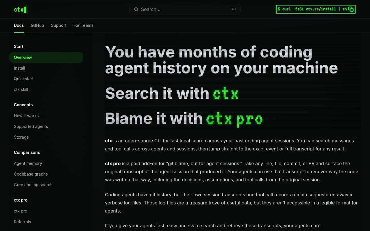 Screenshot of ctx
