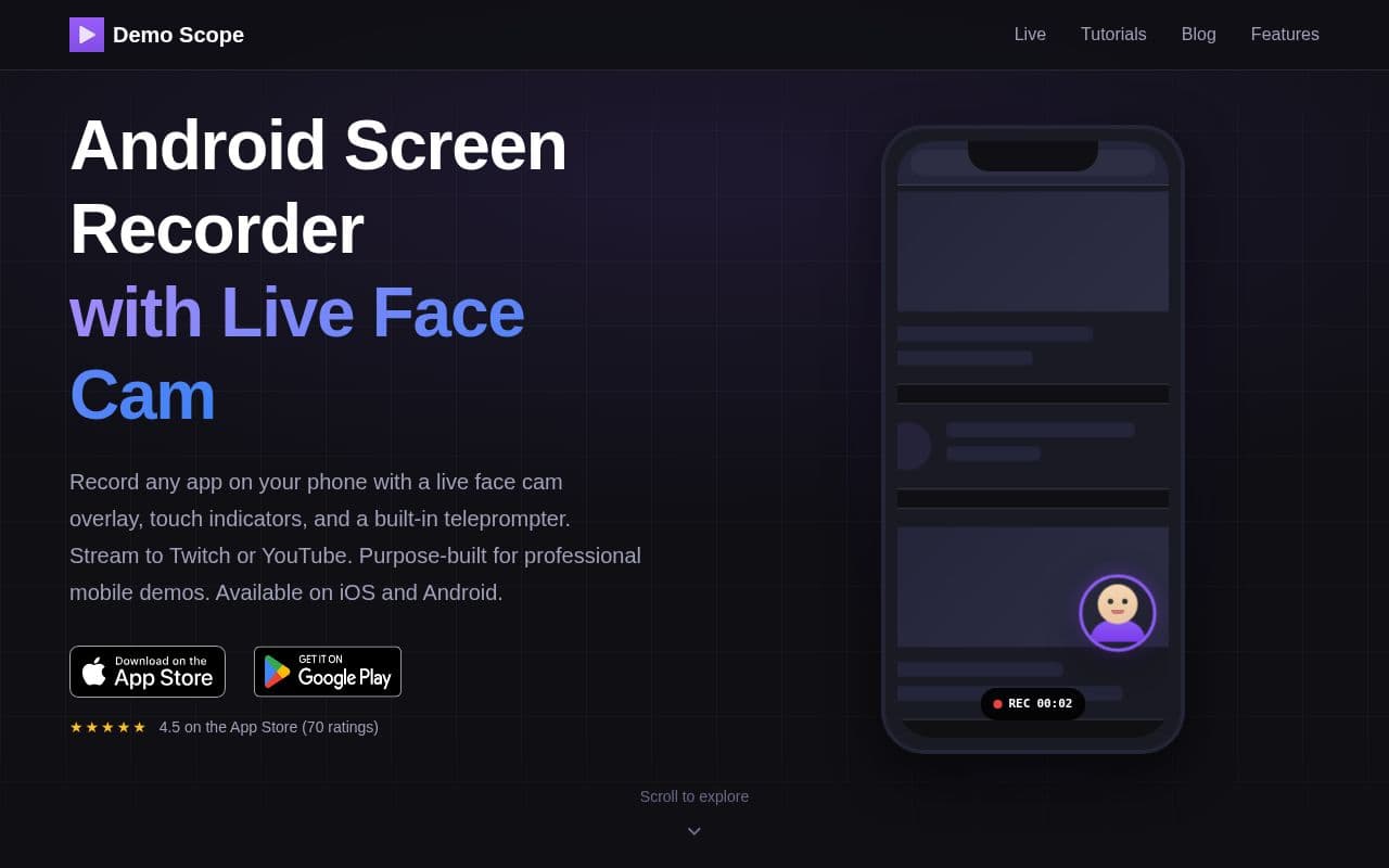 Screenshot of DemoScope