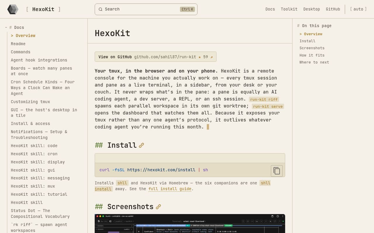Screenshot of HexoKit