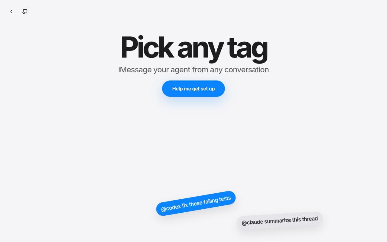 Screenshot of iMessage Tags