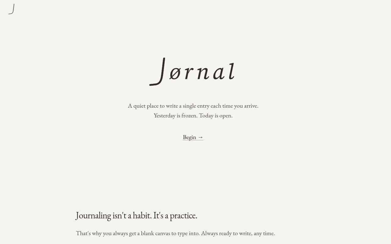 Screenshot of Jørnal