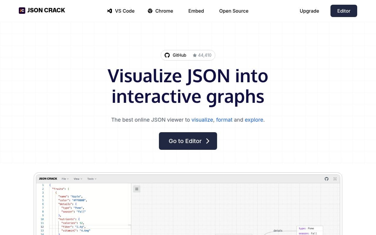 Screenshot of JSON Crack