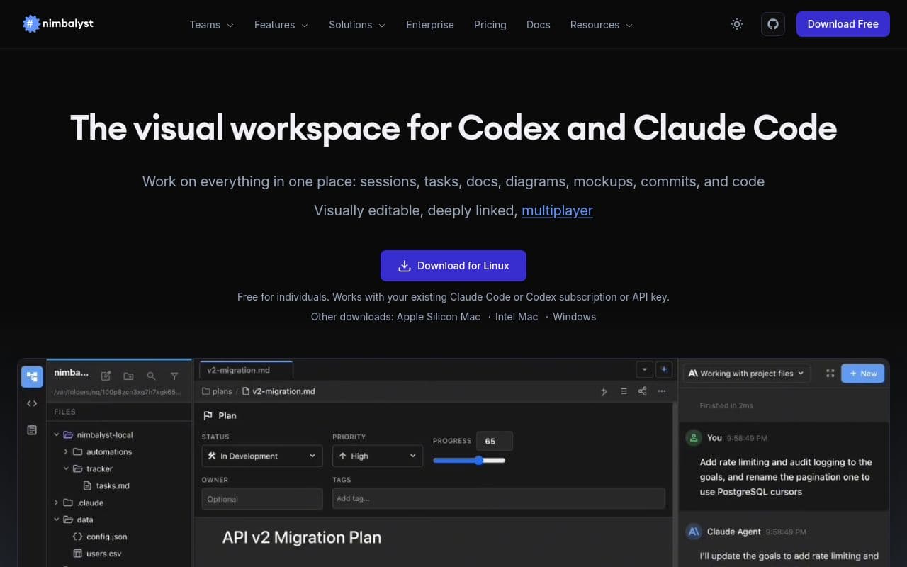 Screenshot of Nimbalyst