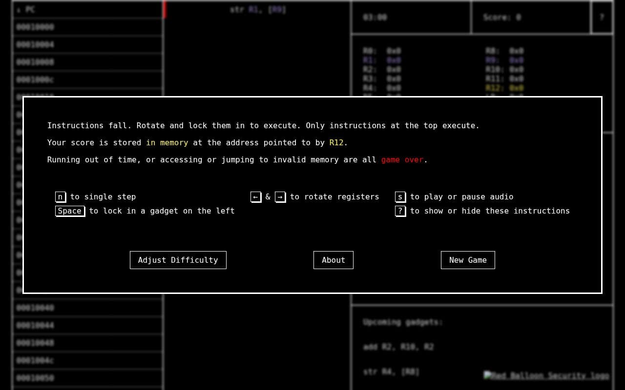 Screenshot of OFRAK Tetris