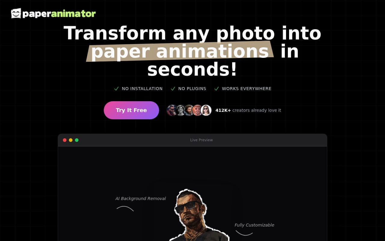 Screenshot of Paper Animator