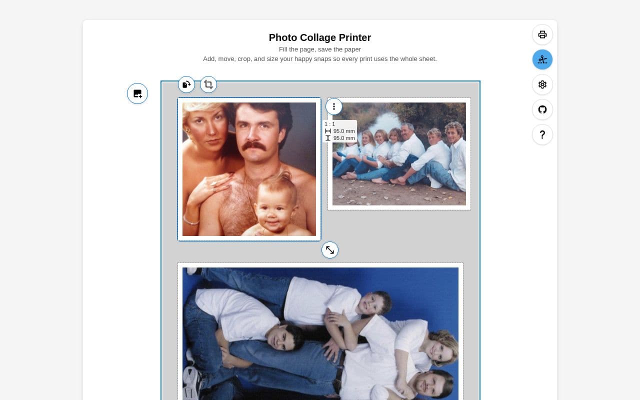 Screenshot of Photo Collage Printer