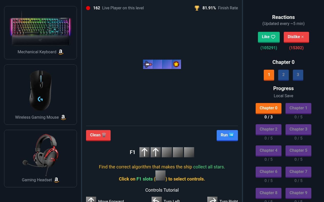 Screenshot of PlayAlgoShip