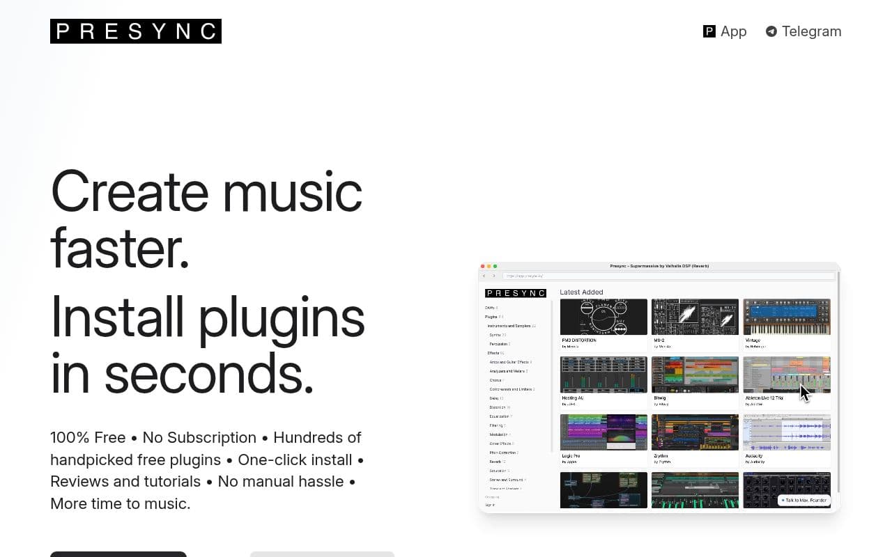 Screenshot of Presync
