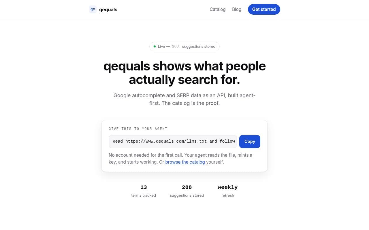 Screenshot of qequals