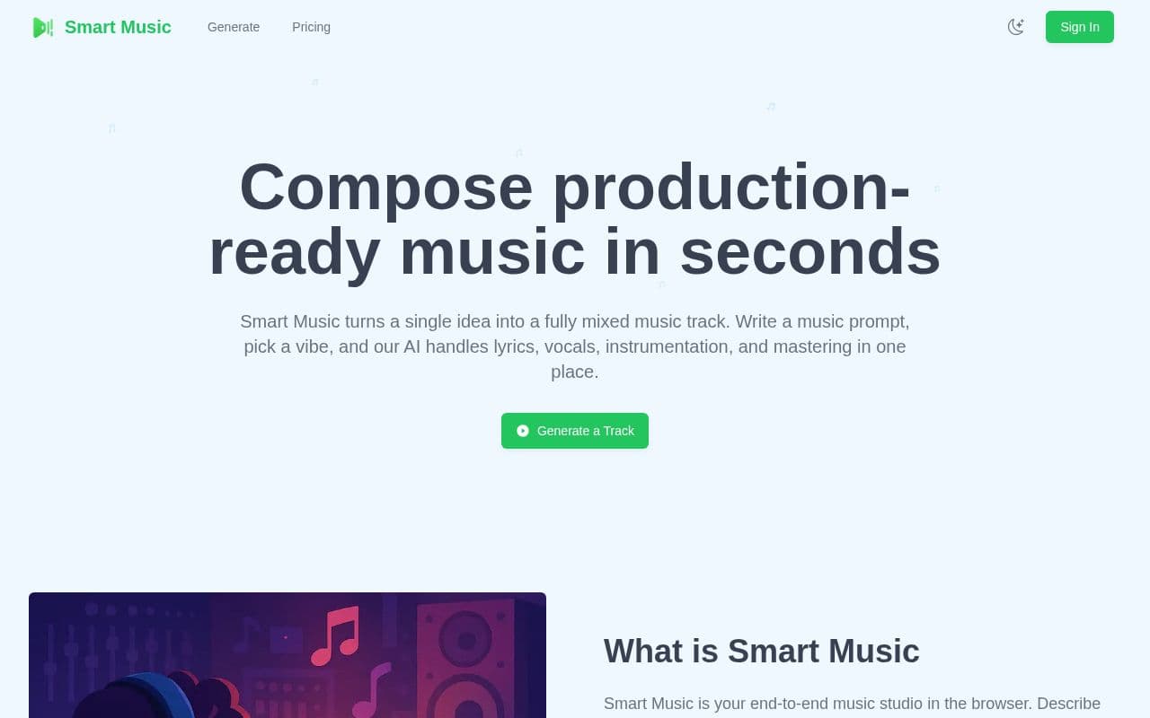 Screenshot of Smart Music