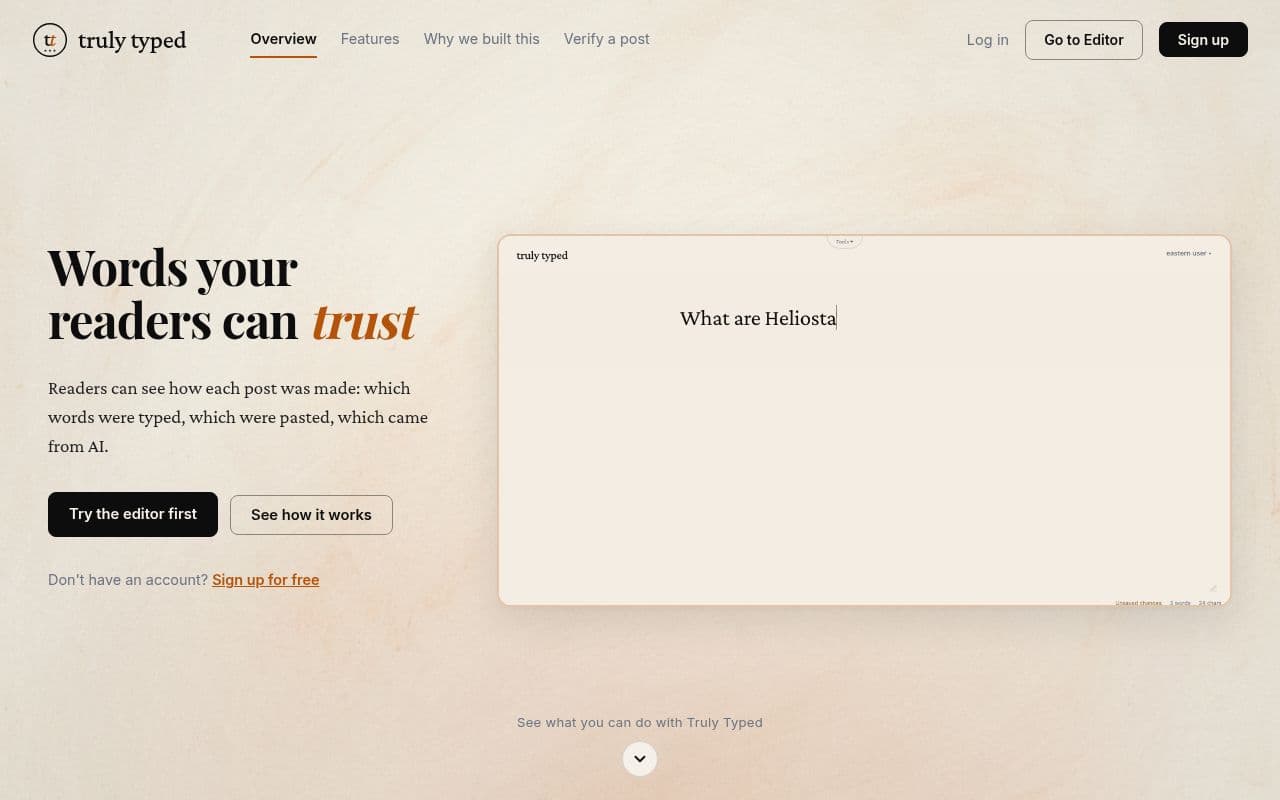 Screenshot of Truly Typed