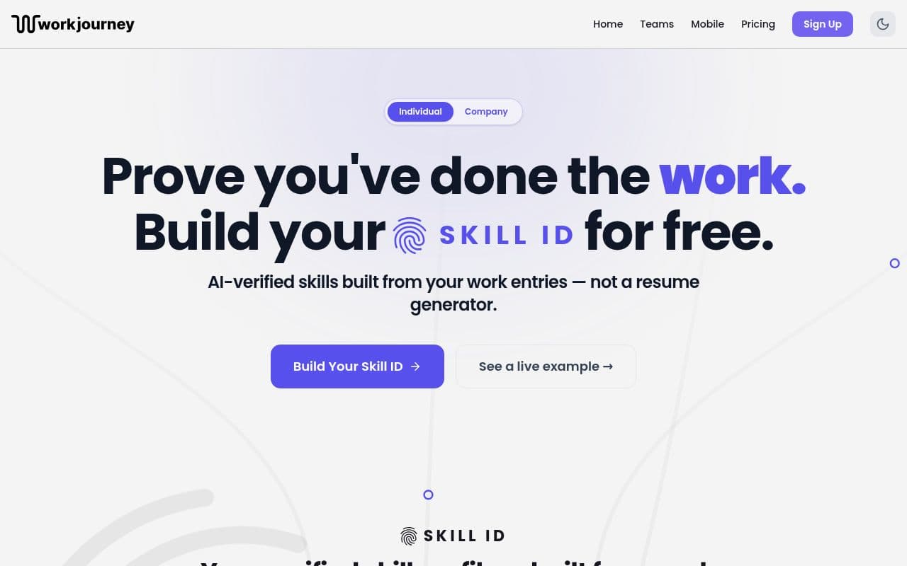 Screenshot of WorkJourney
