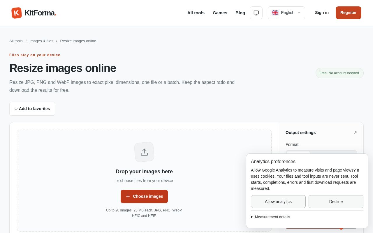 Screenshot of KitForma